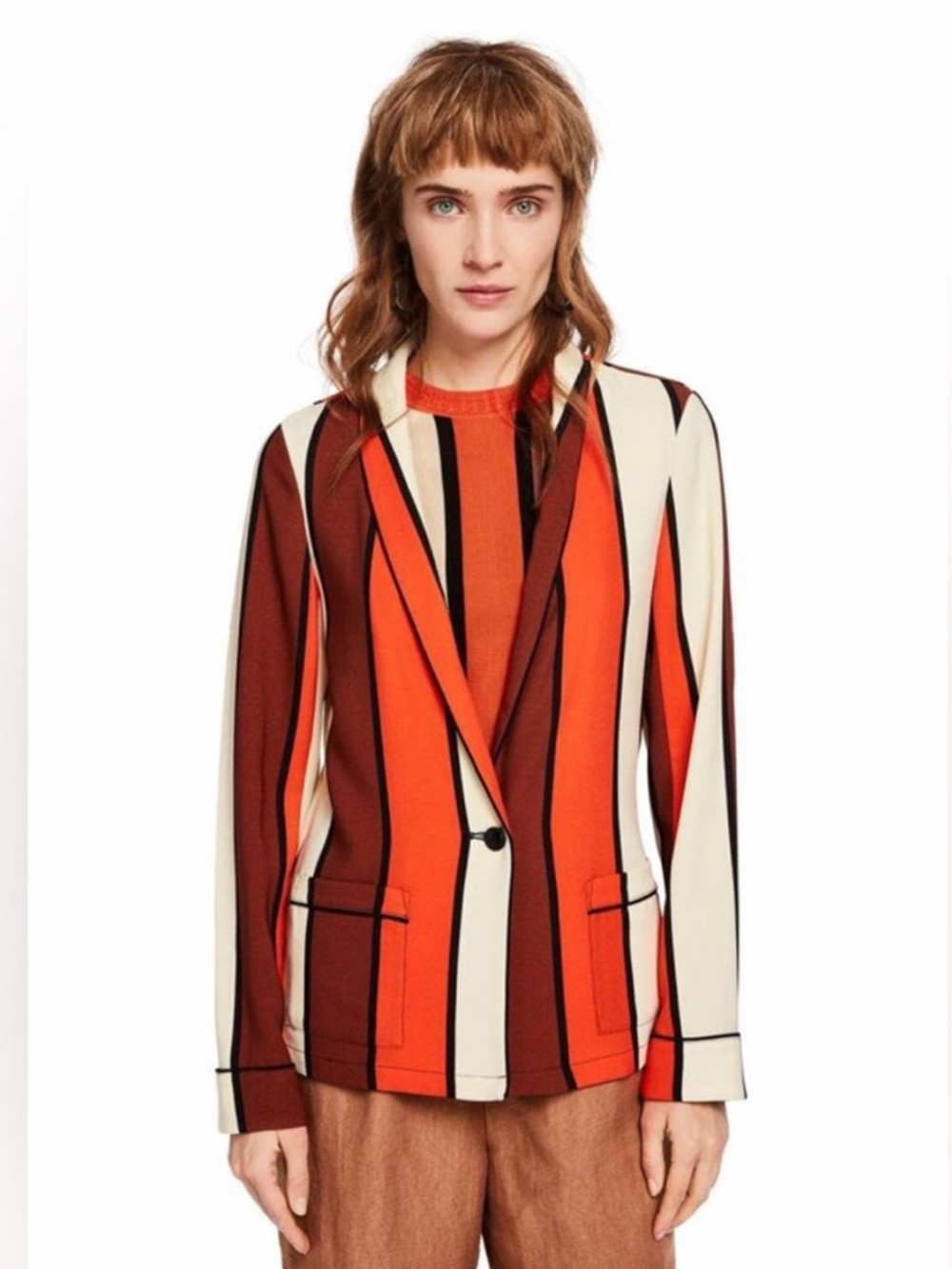 SCOTCH & SODA by MAISON SCOTCH for ANTHROPOLOGIE Stripe Drapey Blazer small - Picture 4 of 11